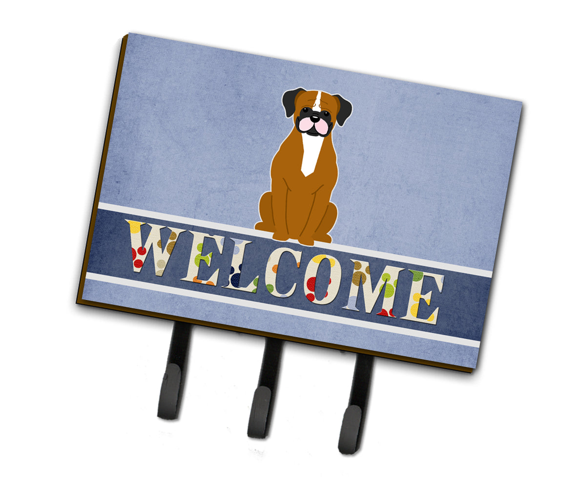 Flashy Fawn Boxer Welcome Leash or Key Holder BB5697TH68