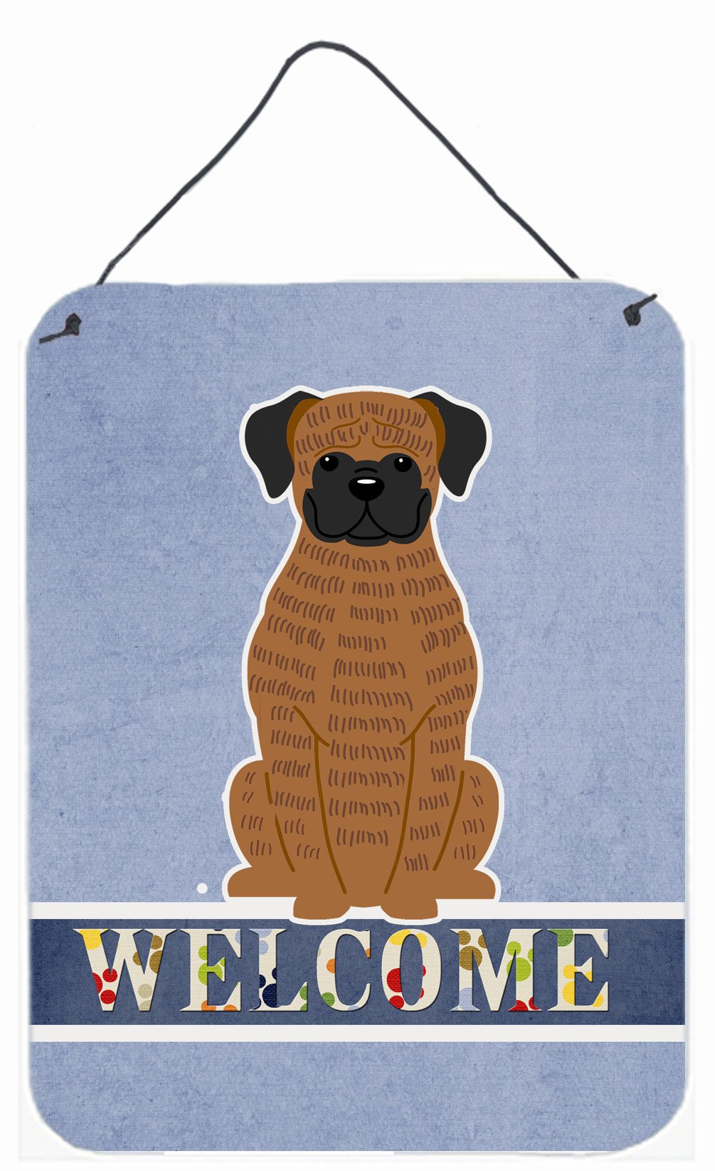 Brindle Boxer Welcome Wall or Door Hanging Prints BB5698DS1216 by Caroline's Treasures