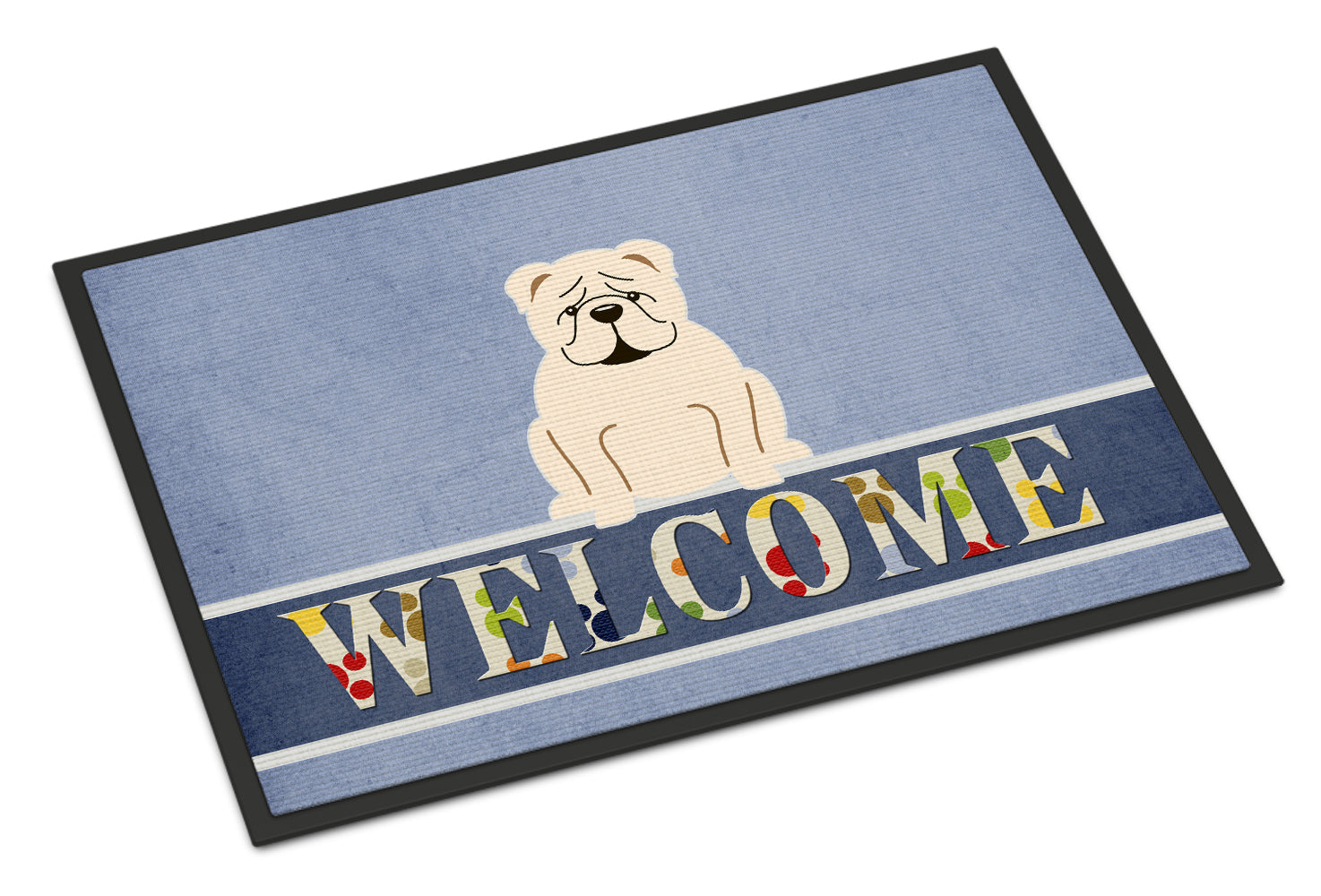 English Bulldog White Welcome Indoor or Outdoor Mat 18x27 BB5704MAT - the-store.com