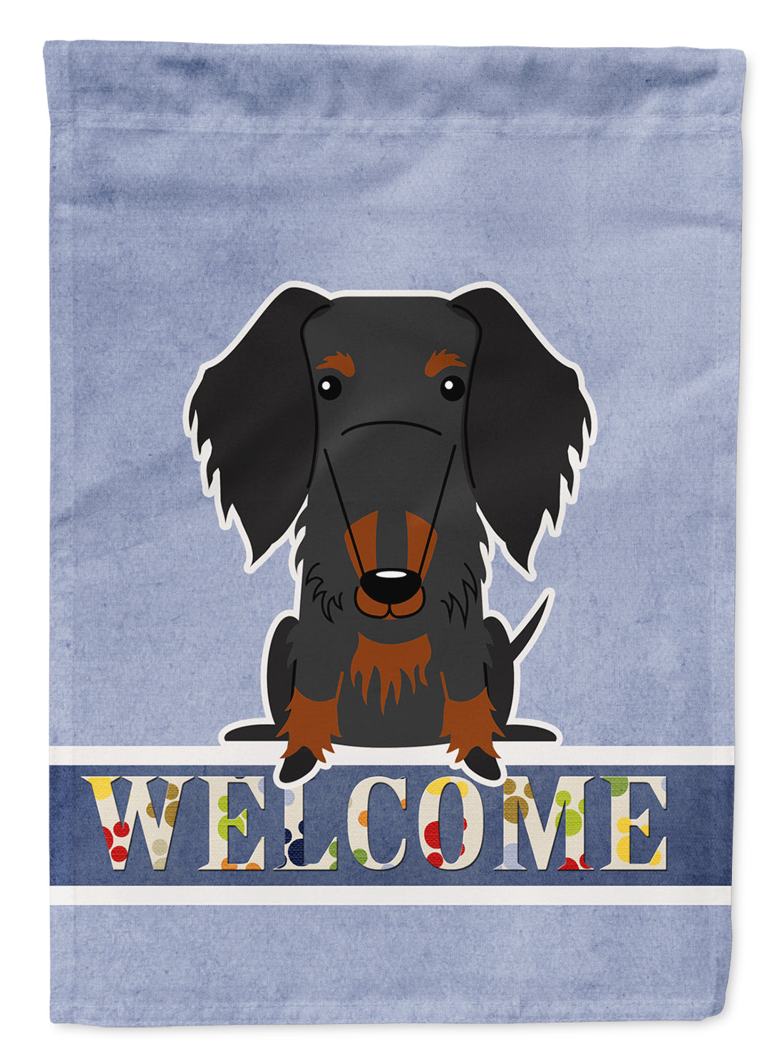 Wire Haired Dachshund Black Tan Welcome Flag Garden Size BB5708GF  the-store.com.