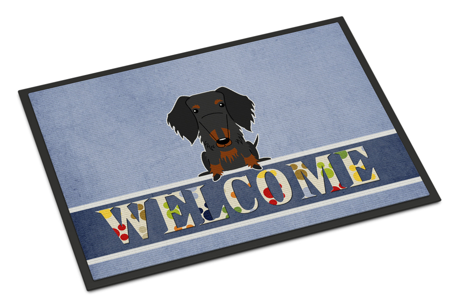 Wire Haired Dachshund Black Tan Welcome Indoor or Outdoor Mat 18x27 BB5708MAT - the-store.com