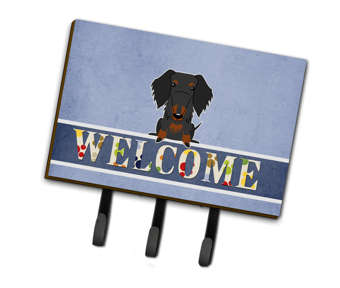 Wire Haired Dachshund Black Tan Welcome Leash or Key Holder BB5708TH68  the-store.com.