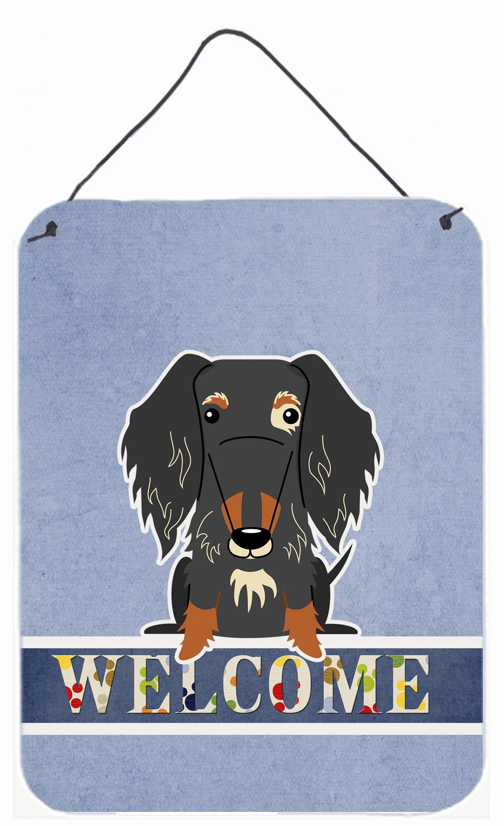 Wire Haired Dachshund Dapple Welcome Wall or Door Hanging Prints BB5709DS1216 by Caroline's Treasures