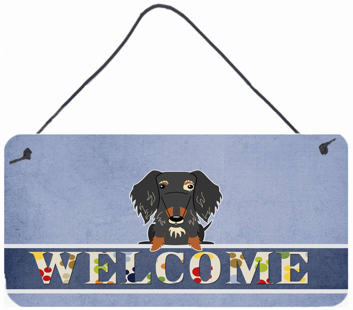 Wire Haired Dachshund Dapple Welcome Wall or Door Hanging Prints BB5709DS812 by Caroline's Treasures
