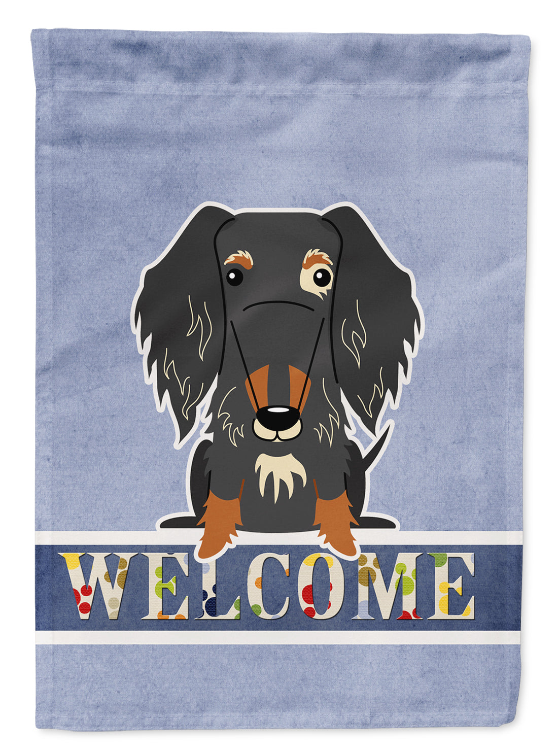 Wire Haired Dachshund Dapple Welcome Flag Garden Size BB5709GF  the-store.com.