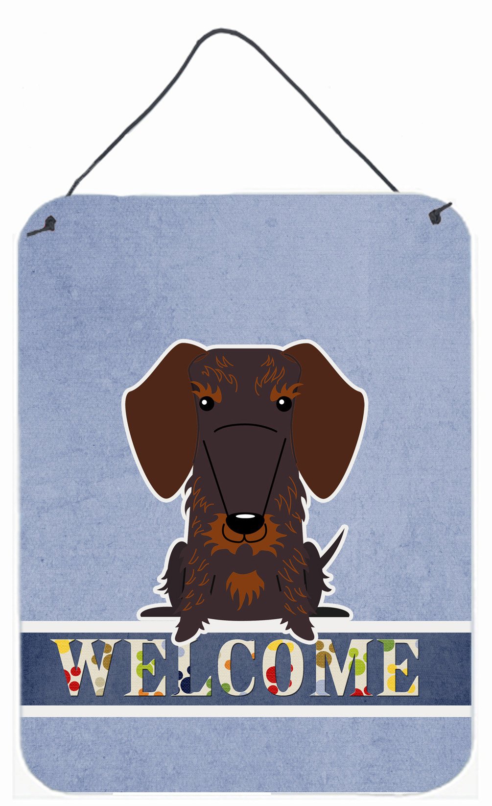 Wire Haired Dachshund Chocolate Welcome Wall or Door Hanging Prints BB5710DS1216 by Caroline's Treasures