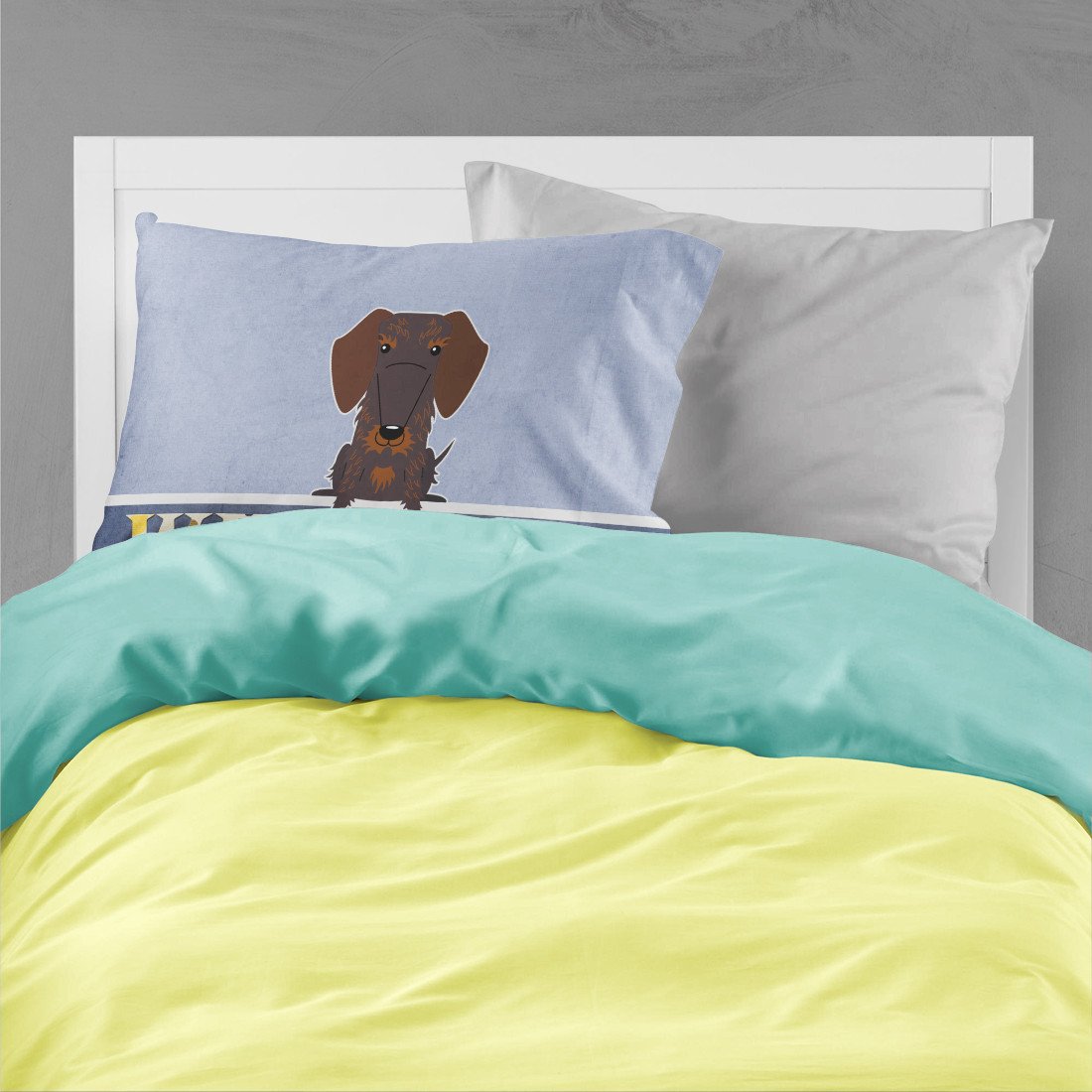 Wire Haired Dachshund Chocolate Welcome Fabric Standard Pillowcase BB5710PILLOWCASE by Caroline's Treasures