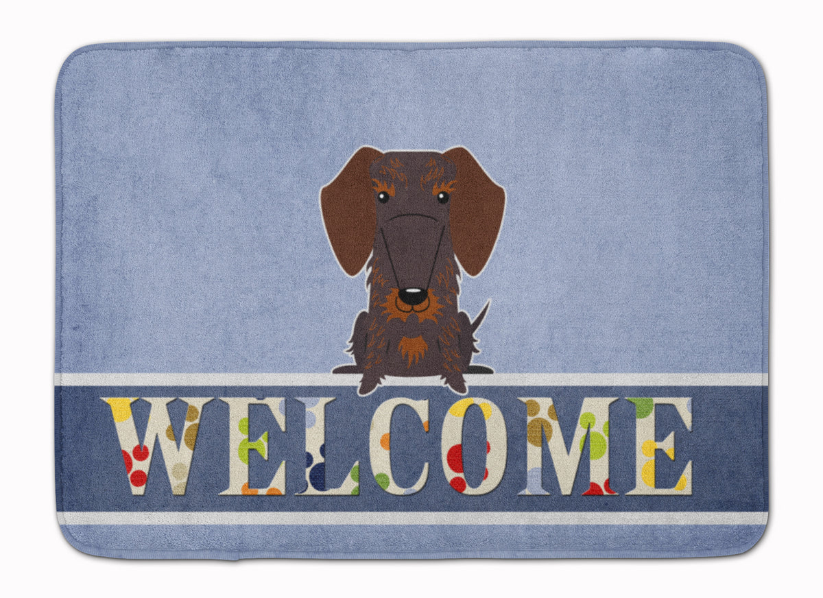 Wire Haired Dachshund Chocolate Welcome Machine Washable Memory Foam Mat BB5710RUG - the-store.com