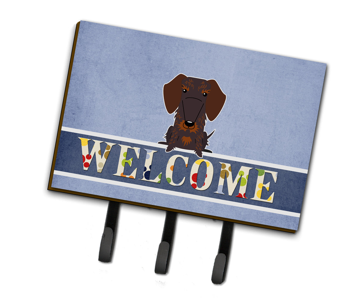 Wire Haired Dachshund Chocolate Welcome Leash or Key Holder BB5710TH68  the-store.com.