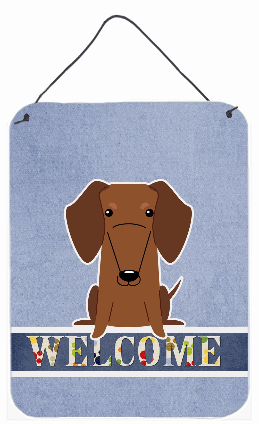 Dachshund Red Brown Welcome Wall or Door Hanging Prints BB5711DS1216 by Caroline's Treasures