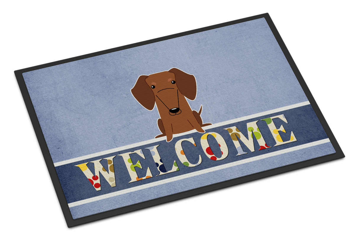 Dachshund Red Brown Welcome Indoor or Outdoor Mat 18x27 BB5711MAT - the-store.com
