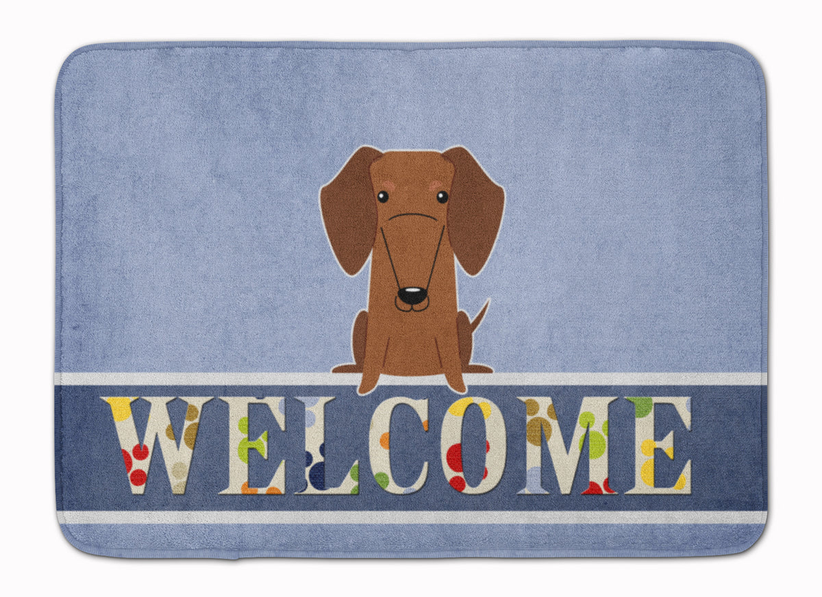 Dachshund Red Brown Welcome Machine Washable Memory Foam Mat BB5711RUG - the-store.com