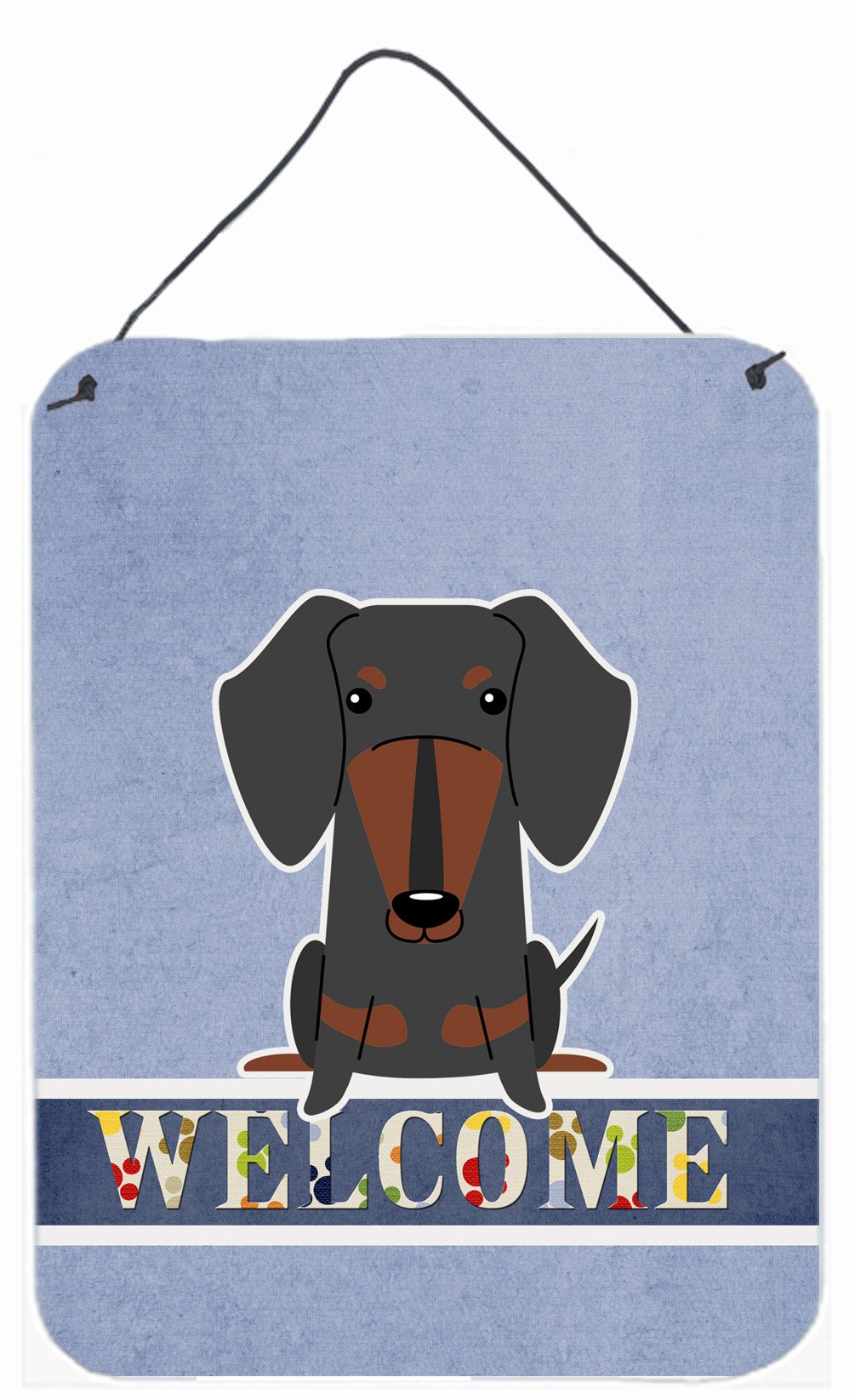 Dachshund Black Tan Welcome Wall or Door Hanging Prints BB5713DS1216 by Caroline's Treasures