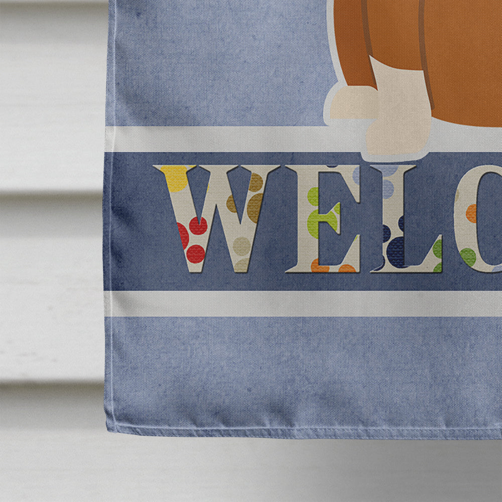 Bull Terrier Red Welcome Flag Canvas House Size BB5715CHF  the-store.com.