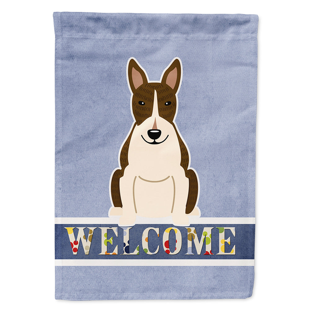 Bull Terrier Dark Brindle Welcome Flag Canvas House Size BB5717CHF