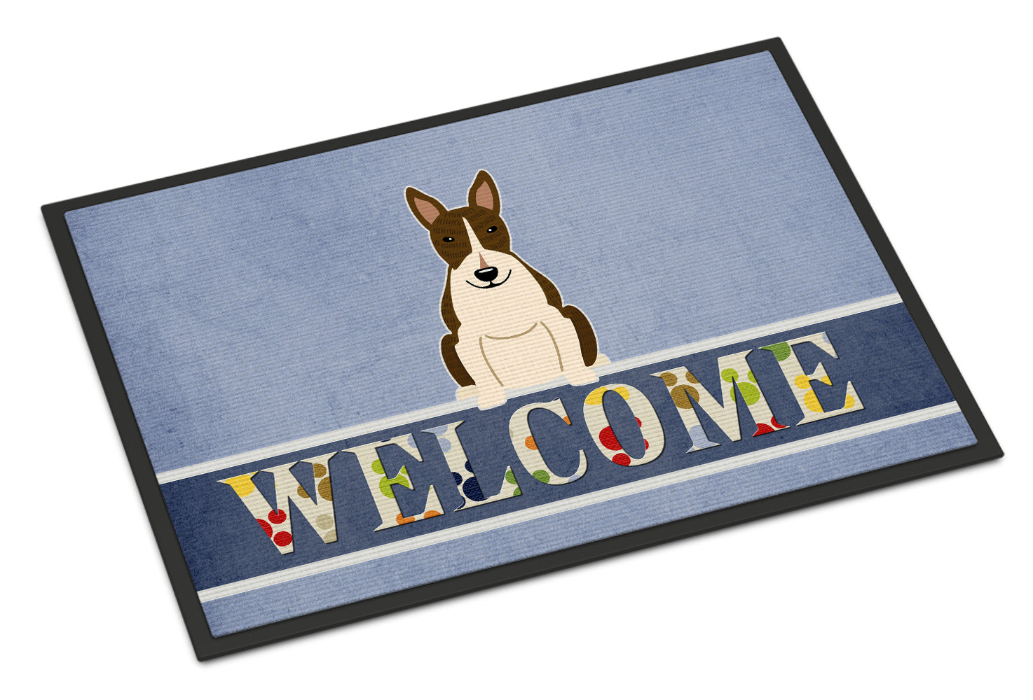 Bull Terrier Dark Brindle Welcome Indoor or Outdoor Mat 18x27 BB5717MAT - the-store.com