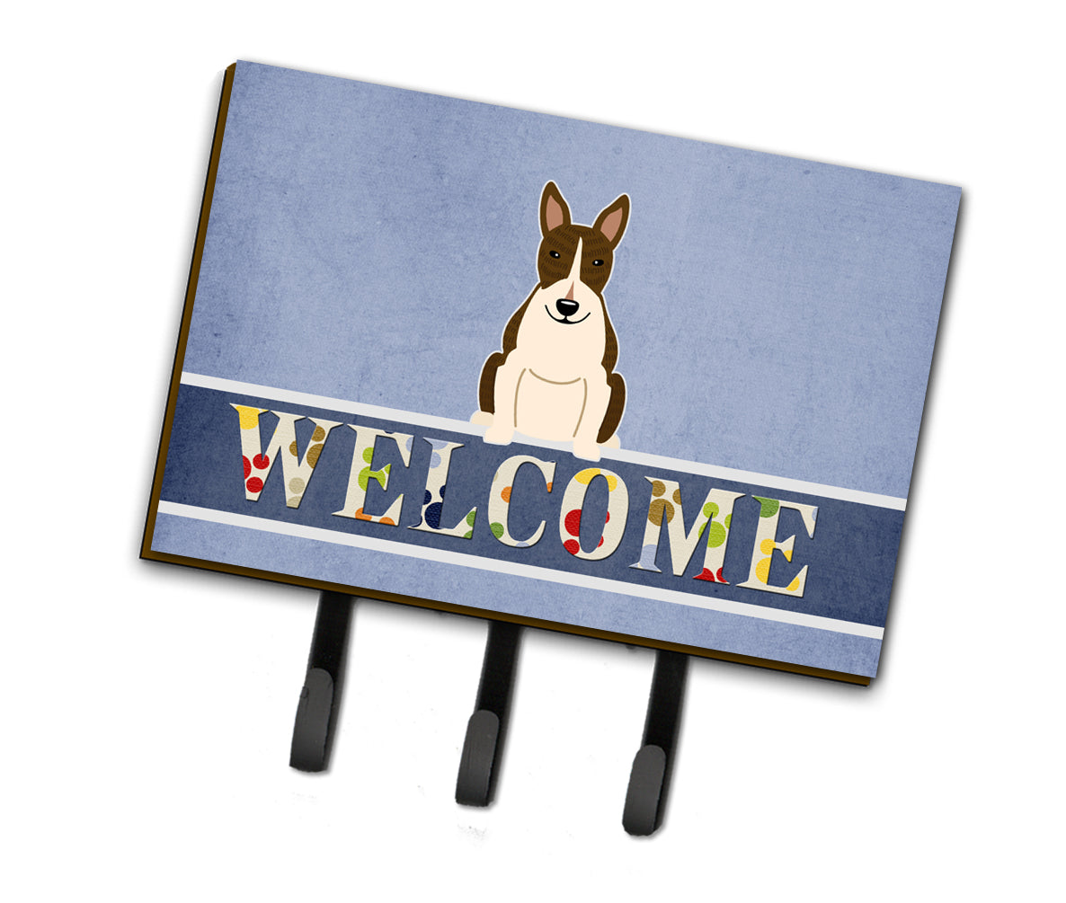 Bull Terrier Dark Brindle Welcome Leash or Key Holder BB5717TH68