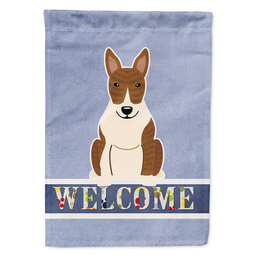 Bull Terrier Brindle Welcome Flag Canvas House Size BB5718CHF