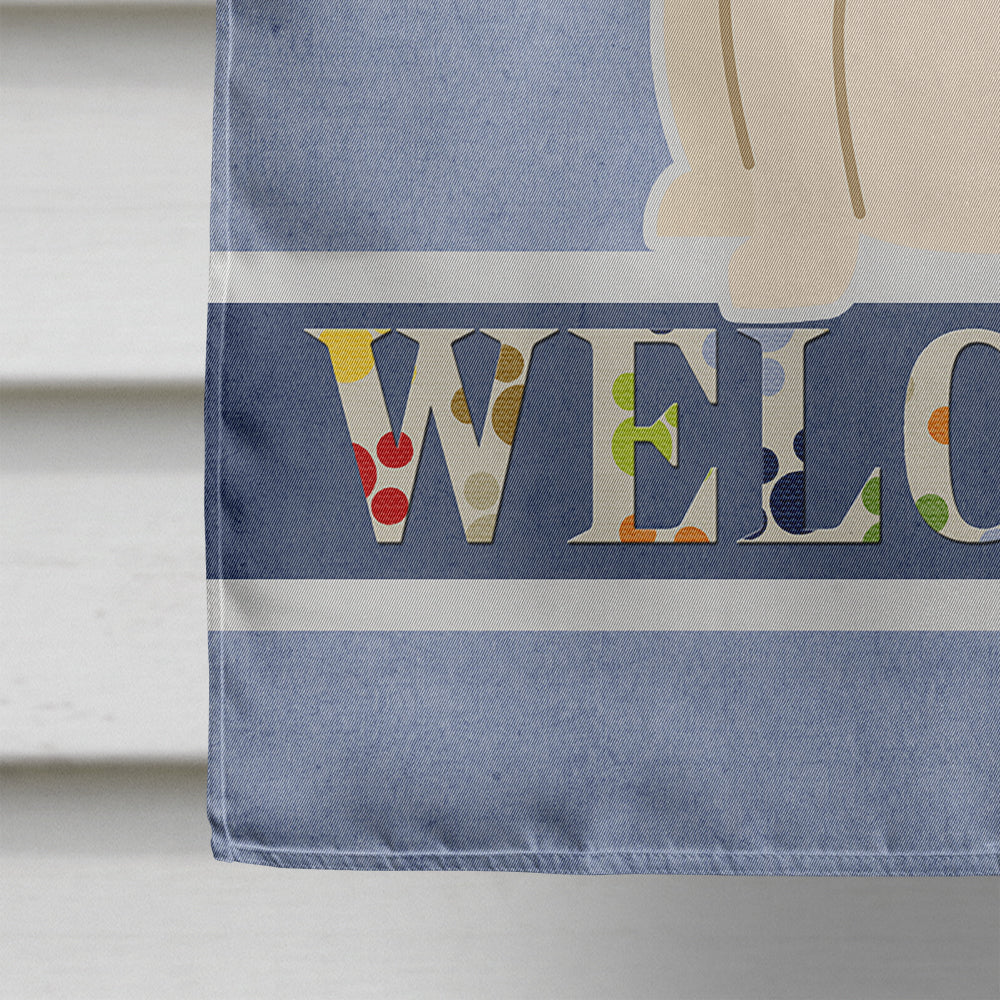 Bull Terrier White Welcome Flag Canvas House Size BB5719CHF  the-store.com.