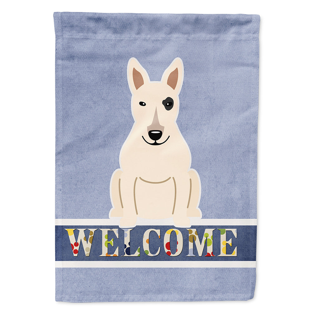 Bull Terrier White Welcome Flag Canvas House Size BB5719CHF
