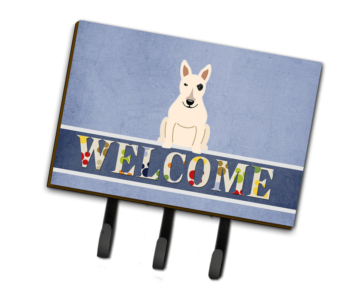 Bull Terrier White Welcome Leash or Key Holder BB5719TH68