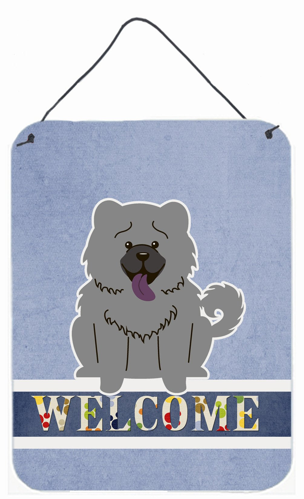 Chow Chow Blue Welcome Wall or Door Hanging Prints BB5720DS1216 by Caroline's Treasures