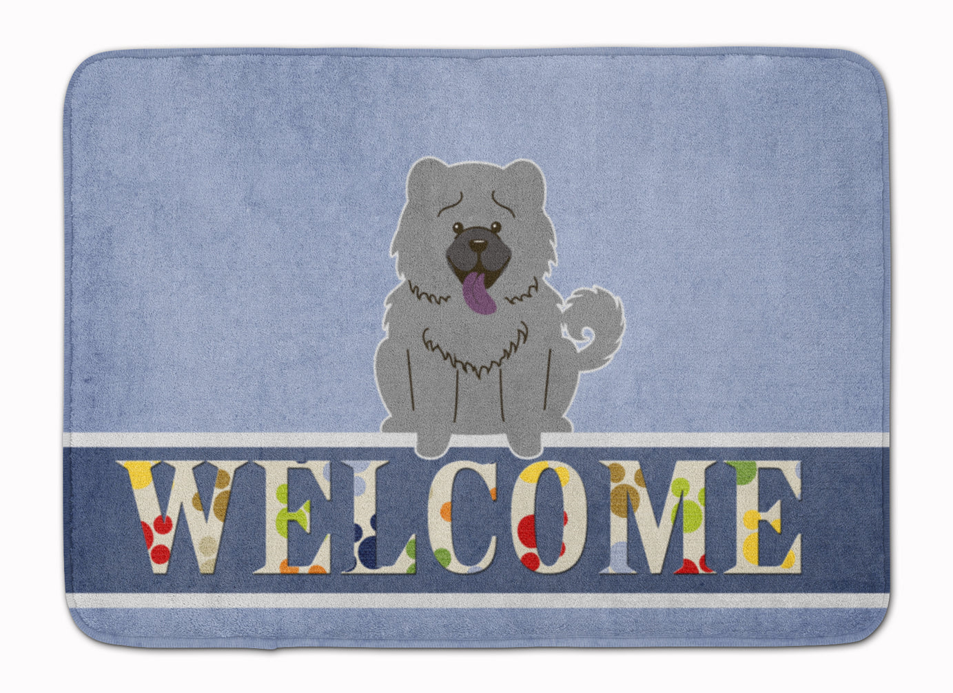 Chow Chow Blue Welcome Machine Washable Memory Foam Mat BB5720RUG - the-store.com