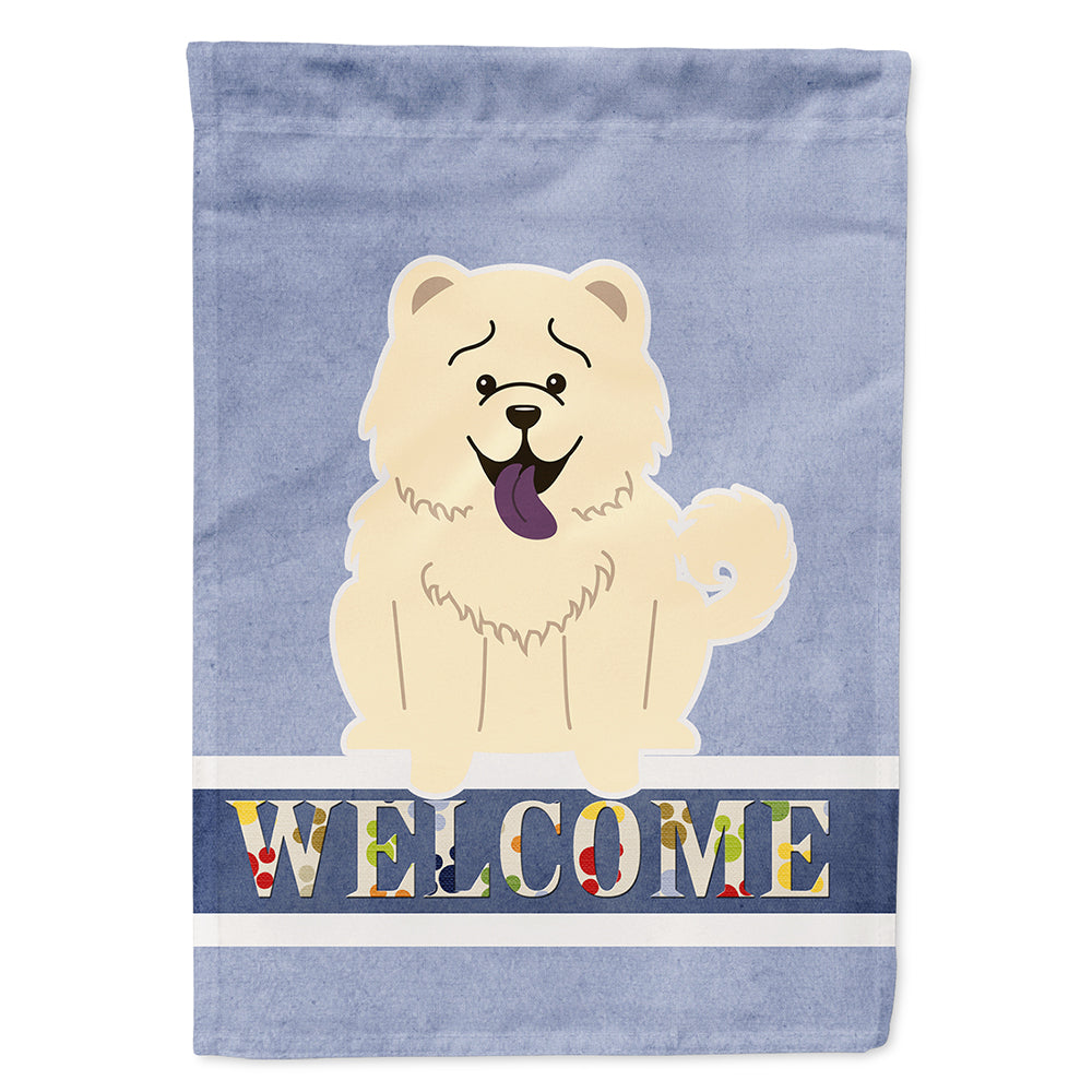 Chow Chow White Welcome Flag Canvas House Size BB5721CHF