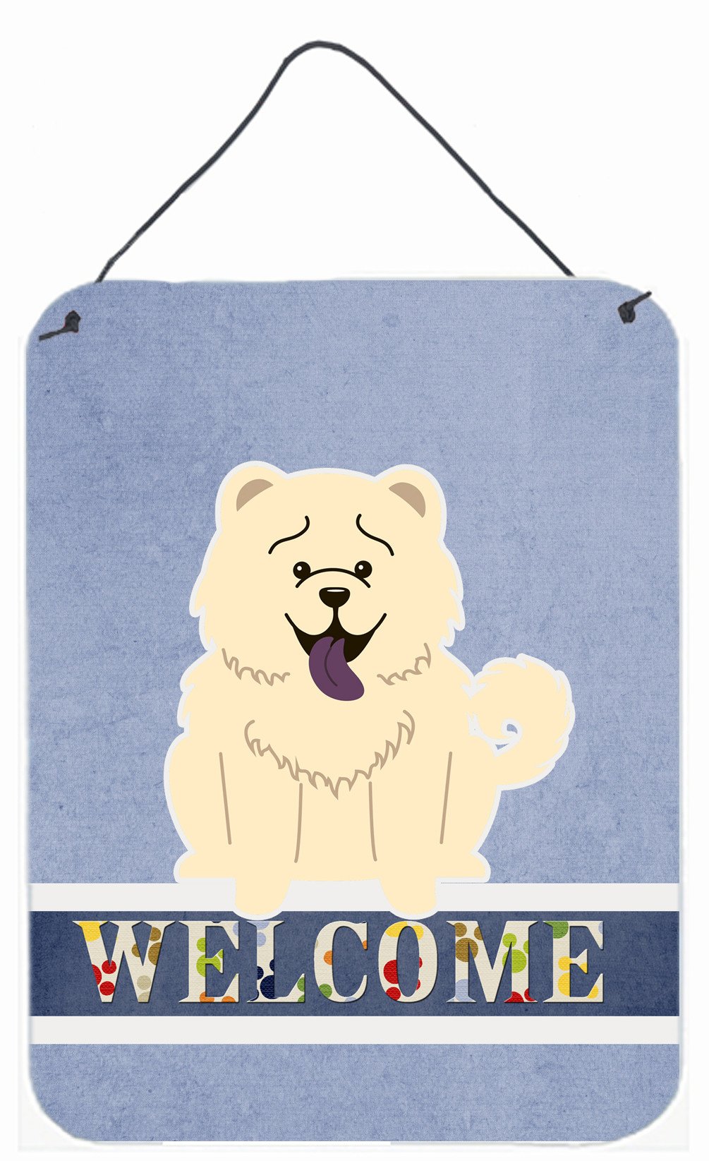 Chow Chow White Welcome Wall or Door Hanging Prints BB5721DS1216 by Caroline's Treasures