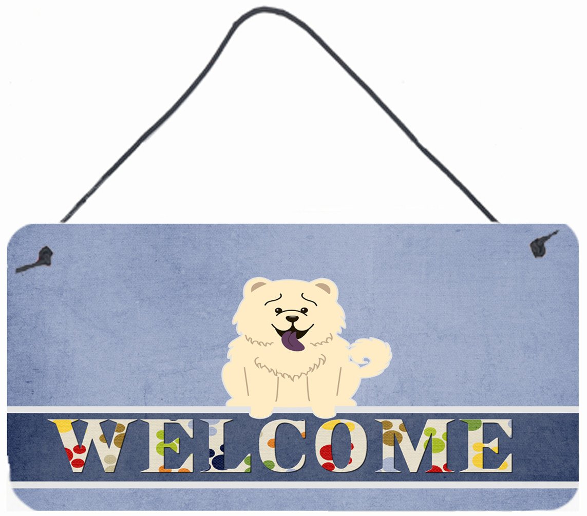 Chow Chow White Welcome Wall or Door Hanging Prints BB5721DS812 by Caroline&#39;s Treasures
