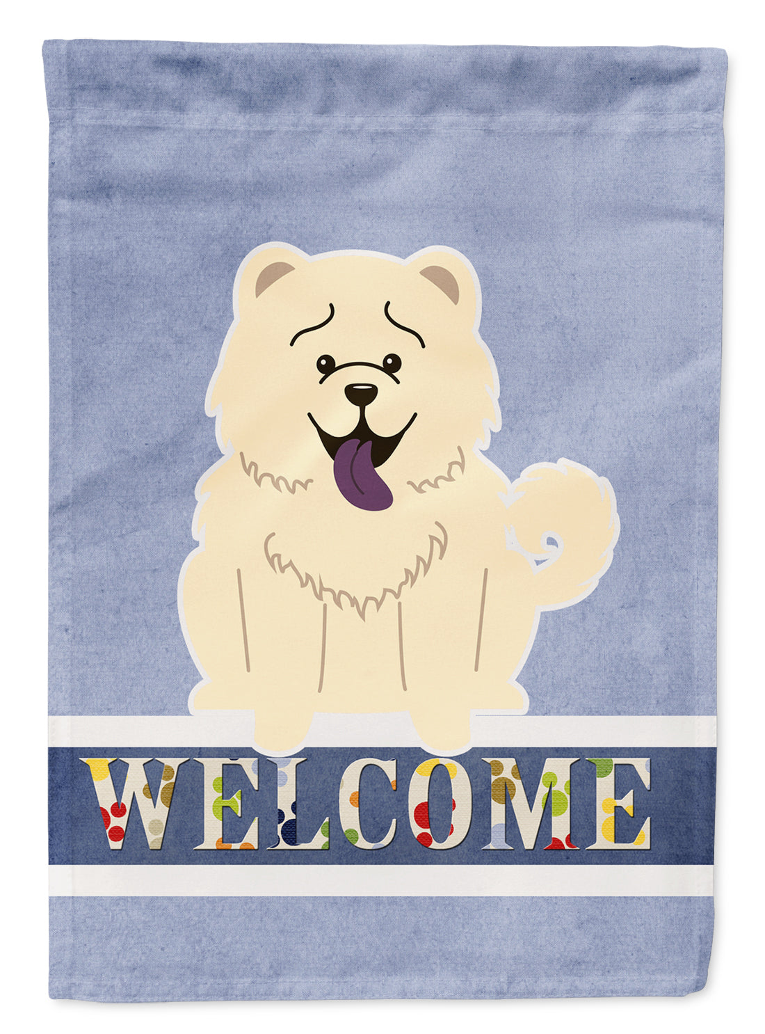 Chow Chow White Welcome Flag Garden Size BB5721GF