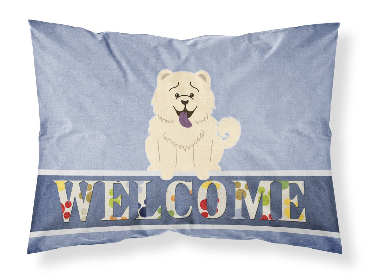 Chow Chow White Welcome Fabric Standard Pillowcase BB5721PILLOWCASE by Caroline&#39;s Treasures