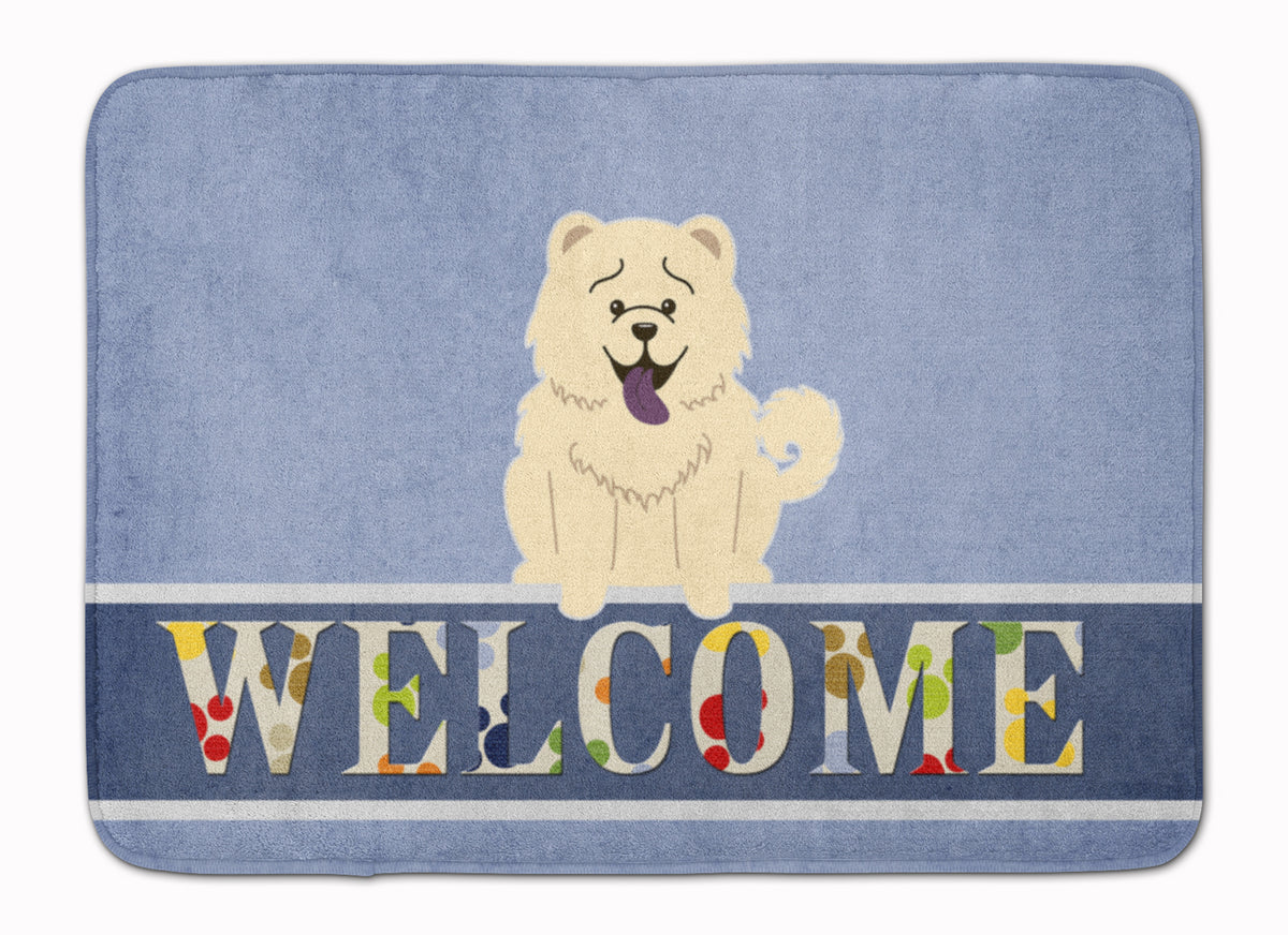 Chow Chow White Welcome Machine Washable Memory Foam Mat BB5721RUG - the-store.com