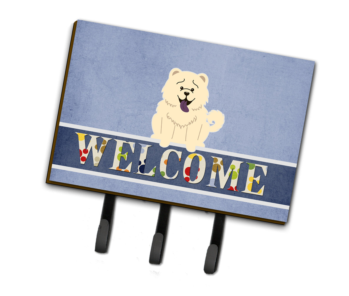 Chow Chow White Welcome Leash or Key Holder BB5721TH68  the-store.com.
