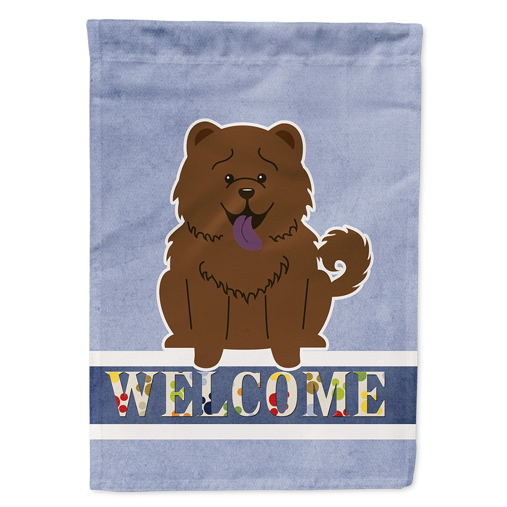 Chow Chow Chocolate Welcome Flag Canvas House Size BB5722CHF