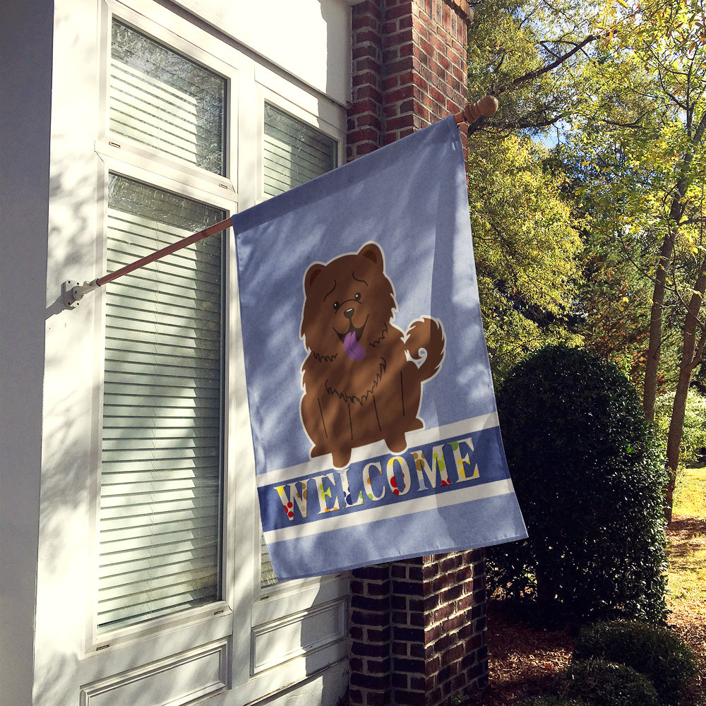 Chow Chow Chocolate Welcome Flag Canvas House Size BB5722CHF