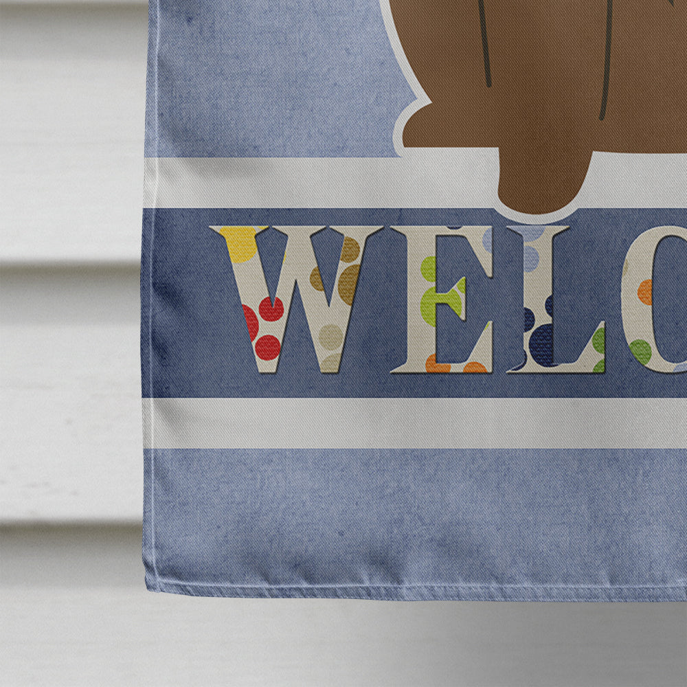 Chow Chow Chocolate Welcome Flag Canvas House Size BB5722CHF  the-store.com.