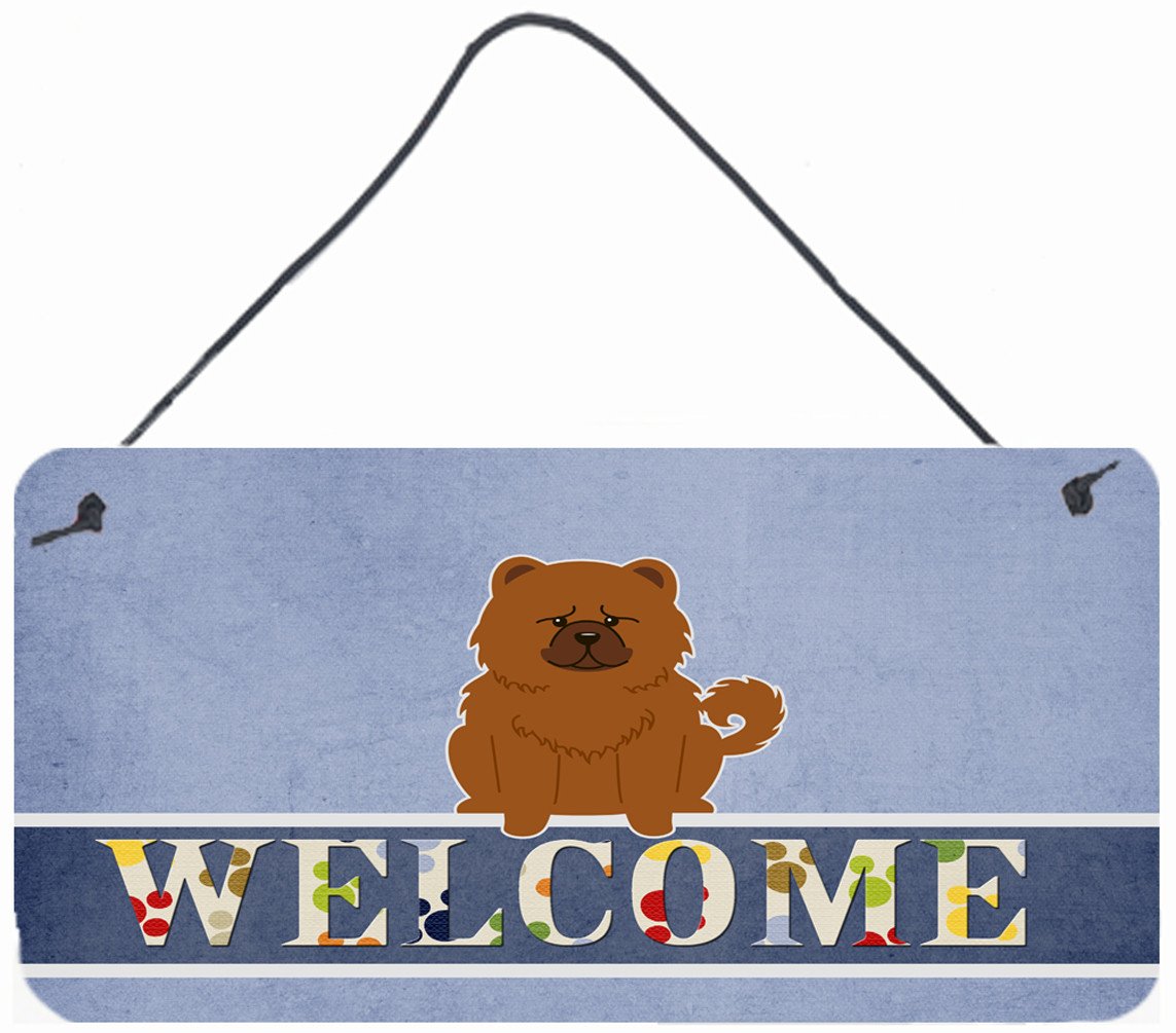 Chow Chow Red Welcome Wall or Door Hanging Prints BB5723DS812 by Caroline's Treasures
