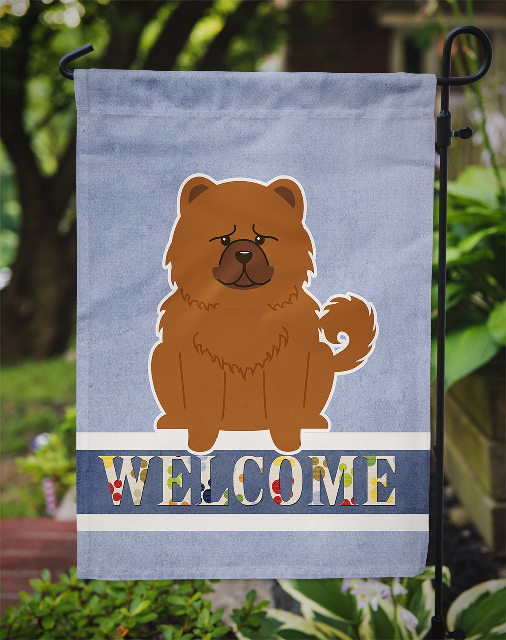 Chow Chow Red Welcome Flag Garden Size BB5723GF