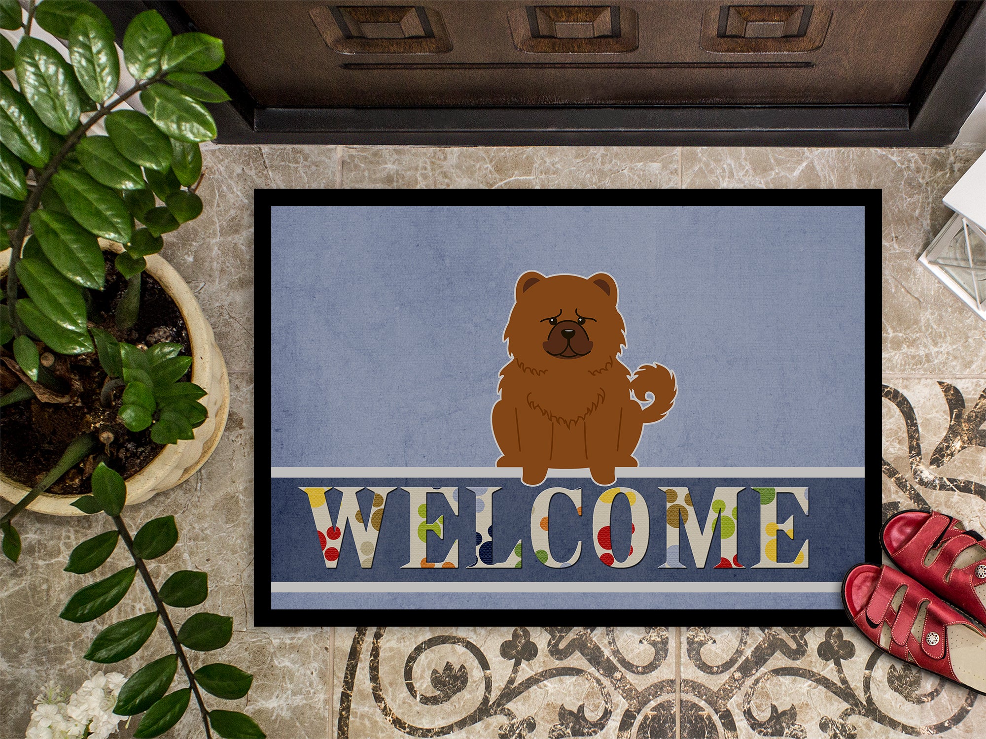 Chow Chow Red Welcome Indoor or Outdoor Mat 18x27 BB5723MAT - the-store.com