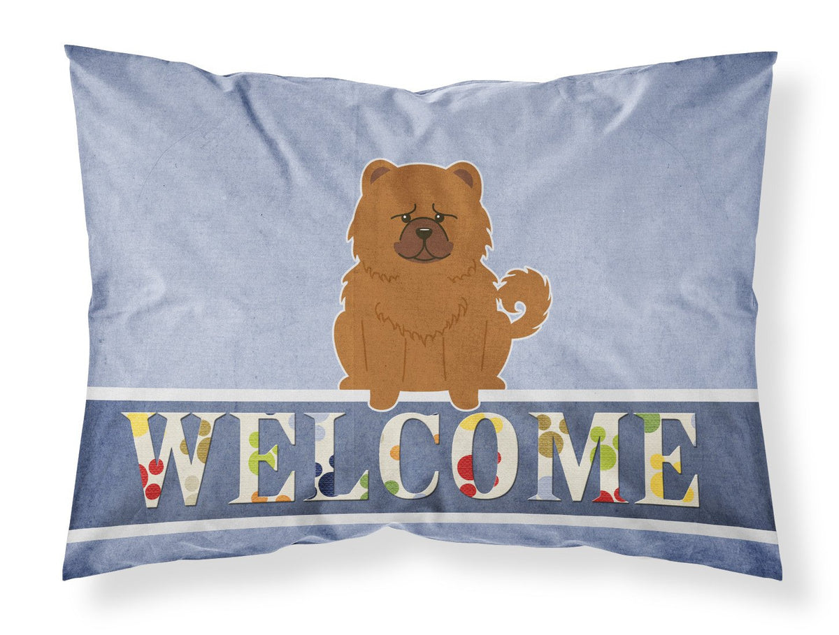 Chow Chow Red Welcome Fabric Standard Pillowcase BB5723PILLOWCASE by Caroline&#39;s Treasures