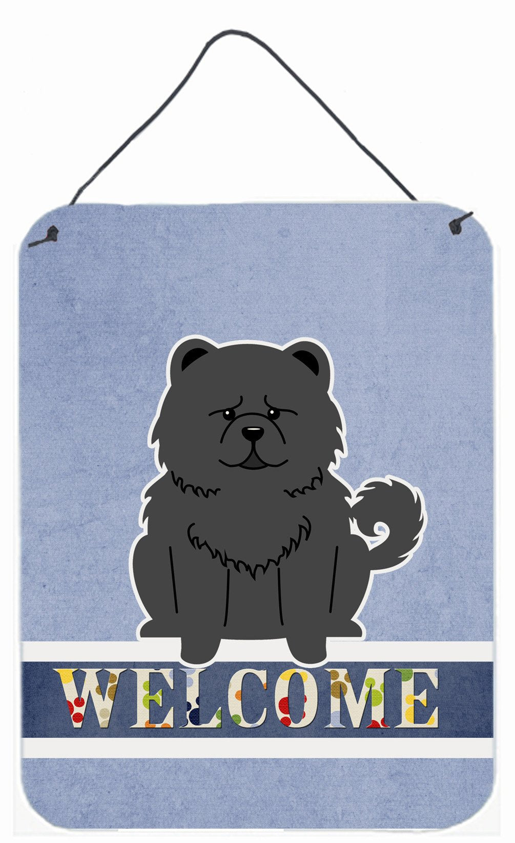 Chow Chow Black Welcome Wall or Door Hanging Prints BB5724DS1216 by Caroline&#39;s Treasures