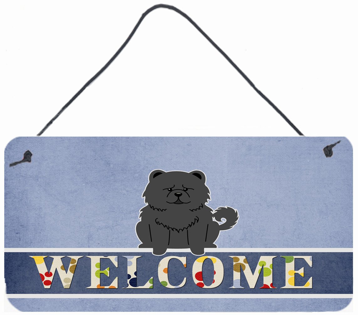 Chow Chow Black Welcome Wall or Door Hanging Prints BB5724DS812 by Caroline&#39;s Treasures