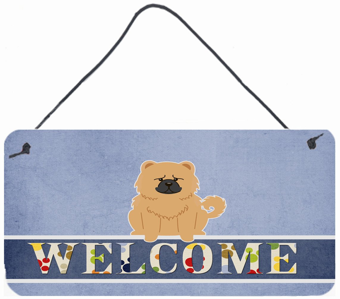 Chow Chow Cream Welcome Wall or Door Hanging Prints BB5725DS812 by Caroline&#39;s Treasures