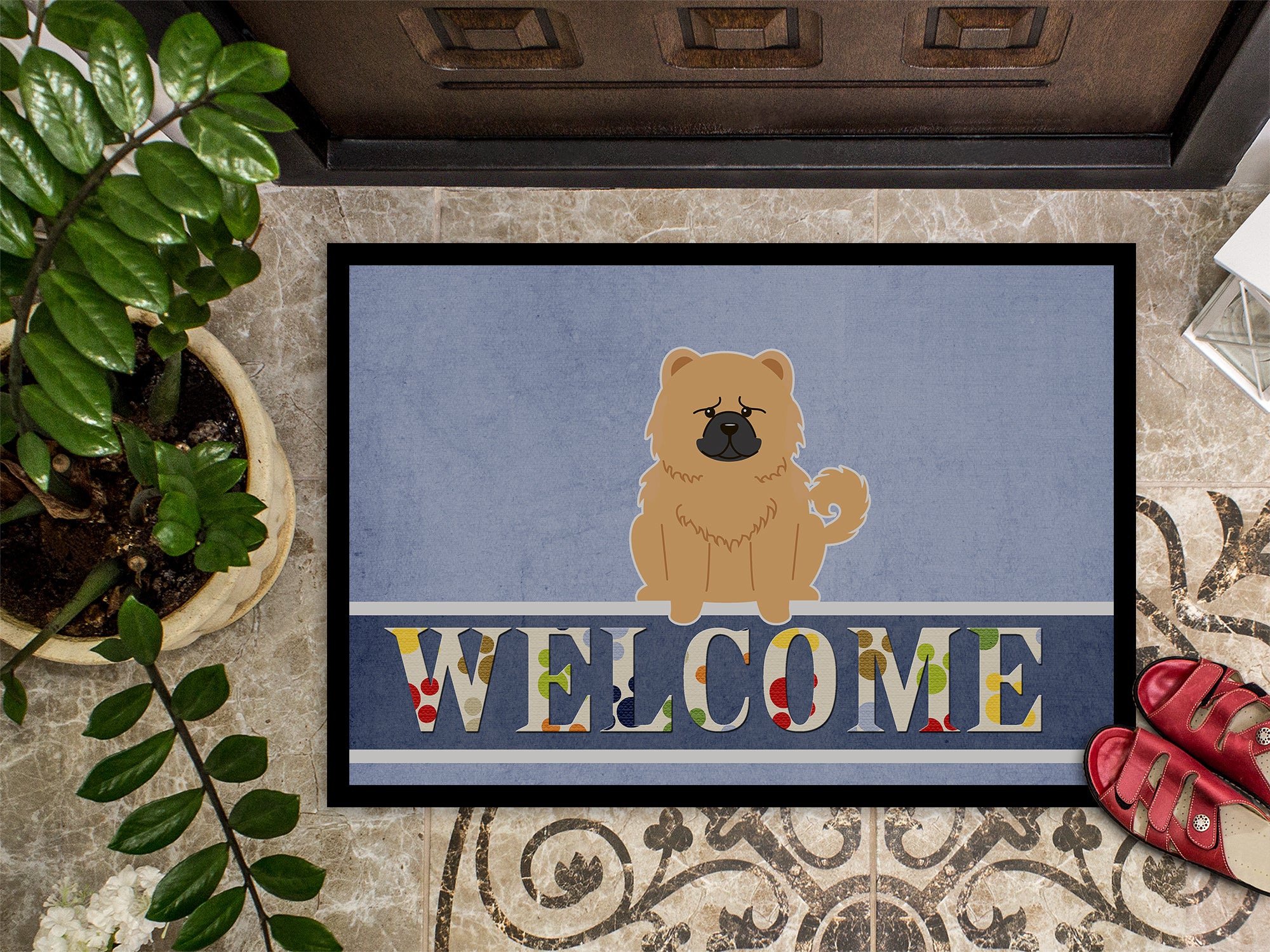 Chow Chow Cream Welcome Indoor or Outdoor Mat 18x27 BB5725MAT - the-store.com