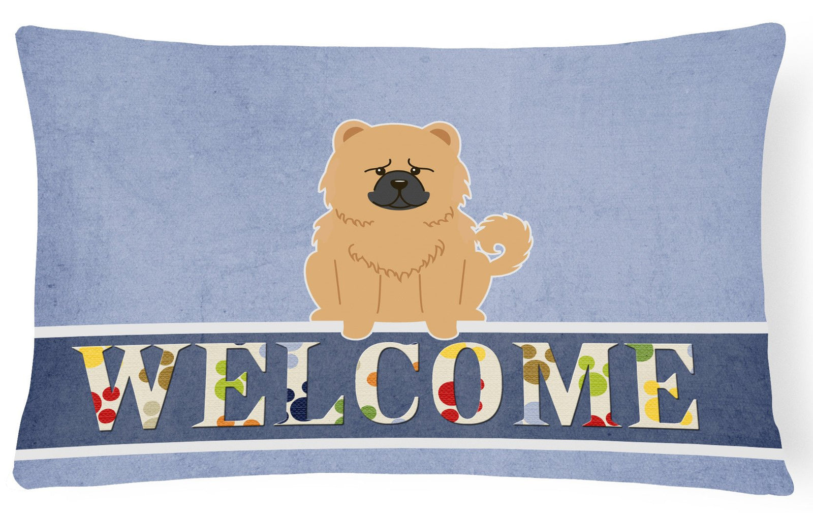 Chow Chow Cream Welcome Canvas Fabric Decorative Pillow BB5725PW1216 by Caroline's Treasures