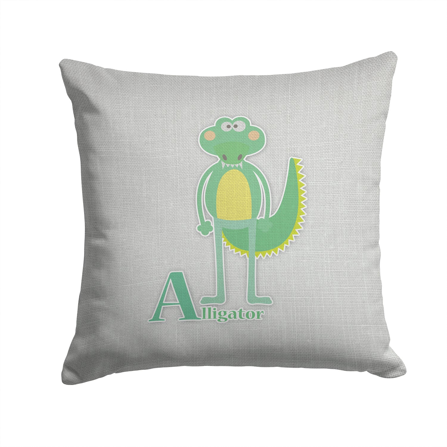 Alphabet A for Alligator Fabric Decorative Pillow BB5726PW1414 - the-store.com