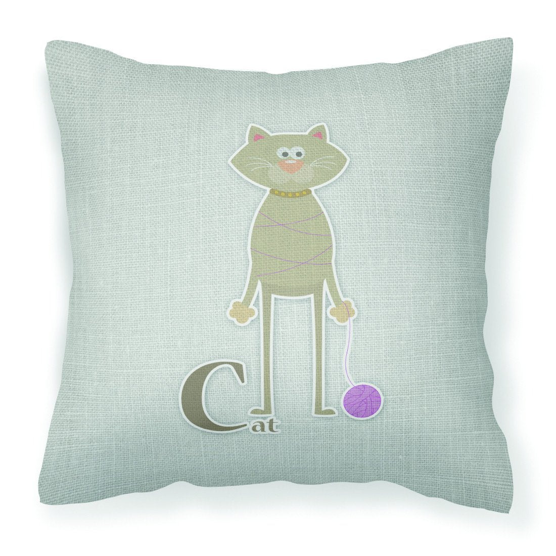 Alphabet C for Cat Fabric Decorative Pillow BB5728PW1818 by Caroline&#39;s Treasures