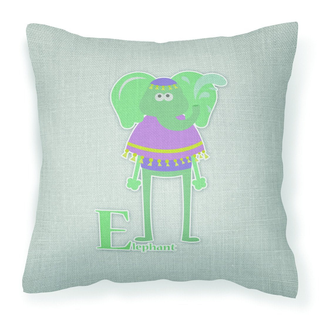Alphabet E for Elephant Fabric Decorative Pillow BB5730PW1818 by Caroline&#39;s Treasures