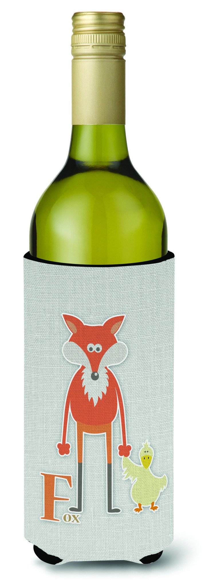 Alphabet F for Fox Wine Bottle Beverge Insulator Hugger BB5731LITERK by Caroline&#39;s Treasures
